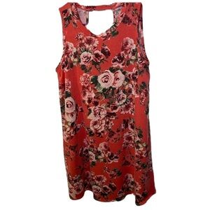 Cherish Coral Floral Sleeveless Dress